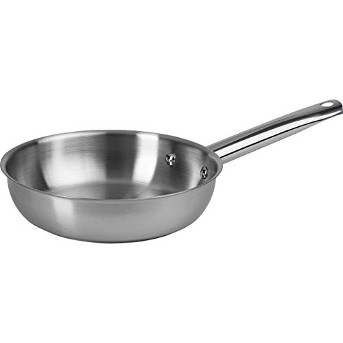 ONVAYA® Edelstahlpfanne | Wok | Bratpfanne | ohne Beschichtung | Induktion & backofengeeignet | Profipfanne (Edelstahlpfanne Ø 20 cm) von ONVAYA