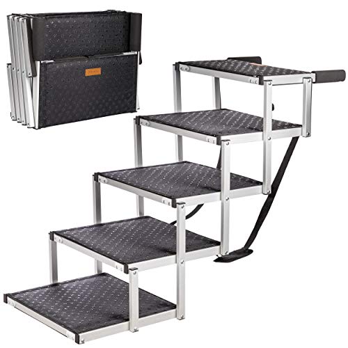 ONVAYA® Hundetreppe faltbar | Hunderampe Einstieghilfe für Autos oder hohe Betten | klappbare Haustiertreppe | stabile Hundeleiter | praktisch & leicht | für bis zu 60 kg (6 Stufen) von ONVAYA