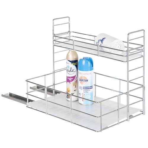 ONVAYA® Spülschrank-Organizer ǀ verchromter Stahl ǀ ausziehbar ǀ Befestigung mit Schrauben oder Klebeband ǀ Gewürzregal von ONVAYA