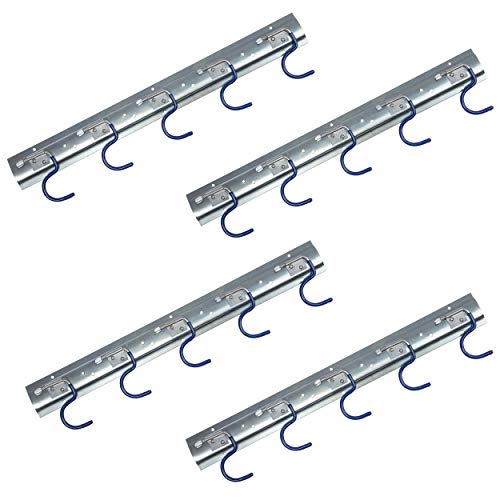 ONVAYA Geräteleiste 50 cm Stahl | Gerätehalter | Wandhalterung | Ordnungsleiste | Aufbewahrung | Werkzeughalter (Geräteleiste S Haken 4) von ONVAYA
