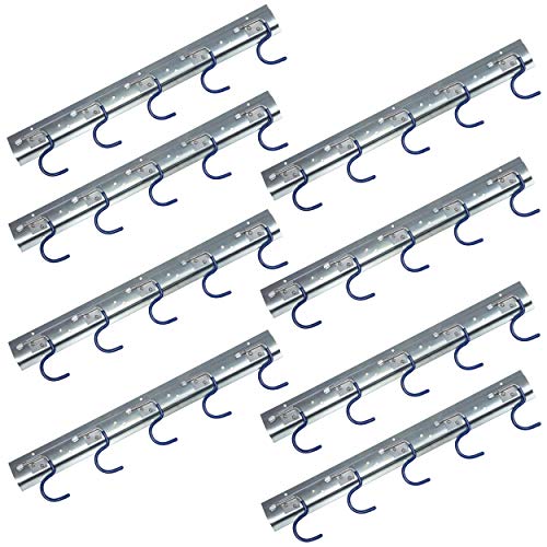 ONVAYA Geräteleiste 50 cm Stahl | Gerätehalter | Wandhalterung | Ordnungsleiste | Aufbewahrung | Werkzeughalter (Geräteleiste S Haken 8) von ONVAYA