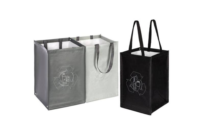 ONVAYA Mülltrennsystem 3fach, Abfalltrennsystem aus Taschen, Papier, Plastik und Glas von ONVAYA