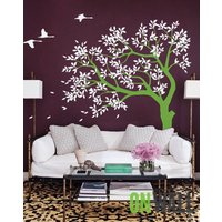 Große Tree Wall Decal - Baum Und Kräne Wandaufkleber Beruhigende Wand Kunst -mm027 von ONWALLstudio