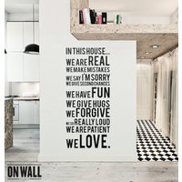Quote Wall Decal - Familie Home Zitat Vinyl Wand Aufkleber Q001 von ONWALLstudio