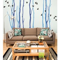 Tree Wall Decal - Große Birke Baum Schälen Und Stick Vinyl Wand Collage Kit Mm013 von ONWALLstudio