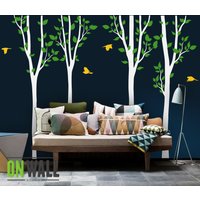 Tree Wall Decal - Große Birke Wald Vinyl Aufkleber Custom Set Von 4 K022 von ONWALLstudio