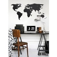 World Map Decal - Detaillierte Weltkarte Aufkleber- Zurück Zur Schule Wandbild Wm002 von ONWALLstudio