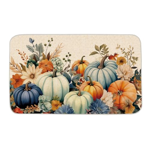 ONWAY Herbst-Fußmatte, blauer Kürbis, Fußmatte für Veranda, Bauernhaus, Herbstdekoration, niedriges Profil, für drinnen und draußen, Willkommensmatte, Thanksgiving-Teppich, 44 x 73 cm ONWAY Herbst-Fußmatte, blauer Kürbis, Fußmatte für Veranda, Bauernhaus, Herbstdekoration, niedriges Profil, für drinnen und draußen, Willkommensmatte, Thanksgiving-Teppich, 44 x 73 cm von ONWAY