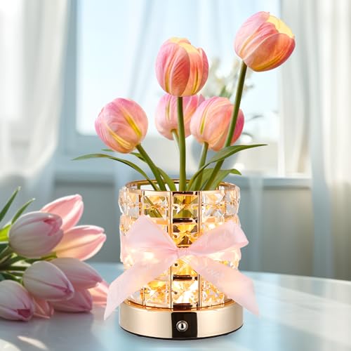 ONXE Tulpen-Kristallblumenlampe, 3 Farben Nachtlicht mit unendlich dimmbarer Helligkeit und USB-Ladefunktion, kleines Nachtlicht, Nachttischlampe, Tischlampe für Schlafzimmer, Wohnzimmer ONXE Tulpen-Kristallblumenlampe, 3 Farben Nachtlicht mit unendlich dimmbarer Helligkeit und USB-Ladefunktion, kleines Nachtlicht, Nachttischlampe, Tischlampe für Schlafzimmer, Wohnzimmer von ONXE