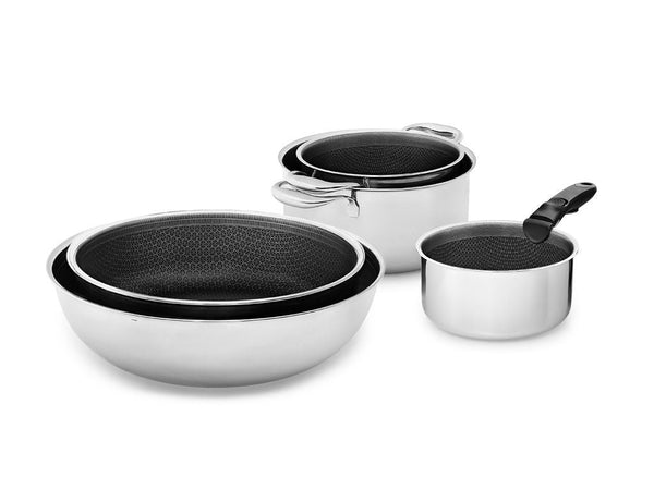 Handleless 5-pcs mixed cookware set with detachable handle von ONYX COOKWARE - COOKWARE SETS