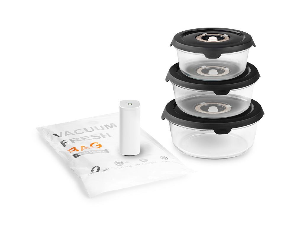 Onyx Cookware Runde Vakuumglasbehälter - Beutelsatz Onyx Cookware Runde Vakuumglasbehälter - Beutelsatz von Onyx Cookware