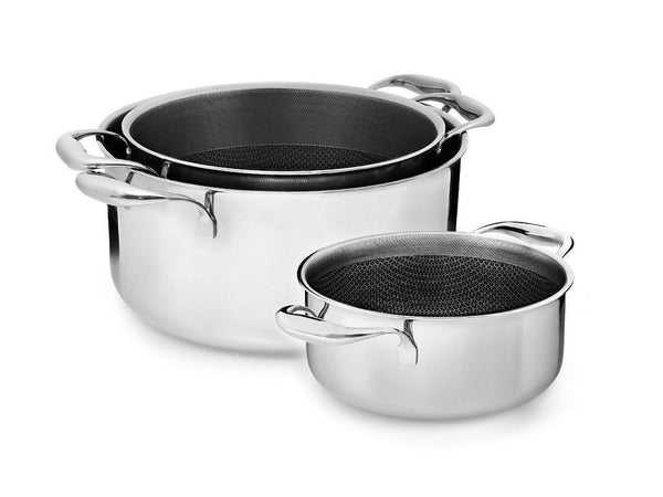 3 stück kochtopfset -  20 cm kasseroll, 24 cm kasserolle, 28 cm kasser von ONYX COOKWARE - COOKING POT SETS