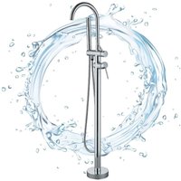 Badewannenarmatur Freistehende Badewanne Armatur Chrom Messing 360 Grad Schwenkauslauf Badewannenarmatur mit Handbrause Schlauch Wasserhahn von ONYZPILY