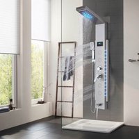 Duschpaneel 5 Funktionen Duschsystem mit Regendusche Hydromassagedüse Wasserfall Handbrause Bad Wandmontage Duschpaneel Gebürstetes Nickel von ONYZPILY