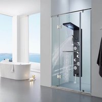 Duschpaneel Edelstahl Schwarz Duschsäule Duscharmatur Duschsystem Regendusche Kopfbrause Handbrause Armatur Duschset 4 x Massagedüsen Duschpaneel Edelstahl Schwarz Duschsäule Duscharmatur Duschsystem Regendusche Kopfbrause Handbrause Armatur Duschset 4 x Massagedüsen von ONYZPILY
