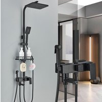 Duschsystem mit Ablage Duschset mit Regendusche mit und Schwarz Duschsäule Duschkopf-Duschpaneel von ONYZPILY
