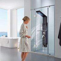 Onyzpily - Edelstahl Duschpaneel mit Handdusche und schwarzem Duschsystem mit 5 Duschmodi von ONYZPILY