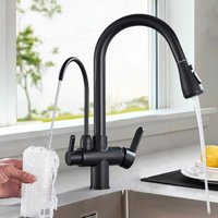 Onyzpily - Küchenarmatur mit herausziehbarem Sprüher, moderne 2 Griffe Küchenarmaturen, Trinkwasserhahn, Umkehrosmose-Wasserhahn für Küchenspüle, von ONYZPILY