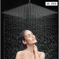 Regenbrause Anti-Kalk-Düsen Brausekopf Duschkopf Kopfbrause Regendusche Duschbrause Wand Decke Edelstahl 50x50cm Quadrat Schwarz von ONYZPILY