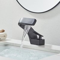 Onyzpily - Wasserhahn Bad Wasserfall, Waschtischarmatur Gebürstetes Nickel, Badarmatur Waschbeckenarmatur Einhebel Mischbatterie Armaturen aus von ONYZPILY