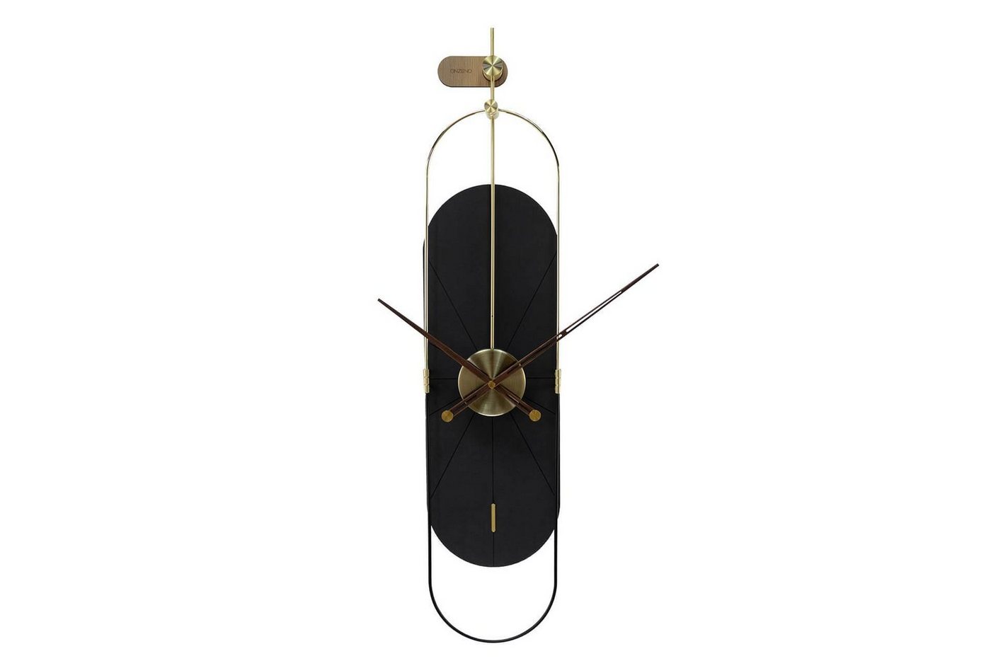 ONZENO Wanduhr THE BLACK PLANET. 20x90x1.8 cm (handgefertigte Design-Uhr) von ONZENO