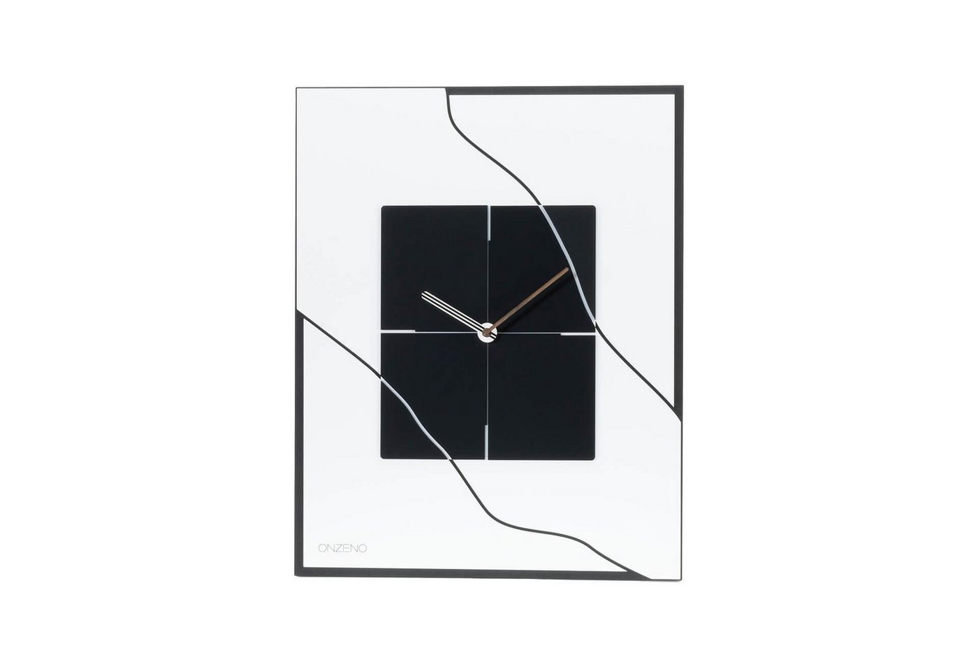 ONZENO Wanduhr THE FRAMED. 40x50.5x0.8 cm (handgefertigte Design-Uhr) von ONZENO