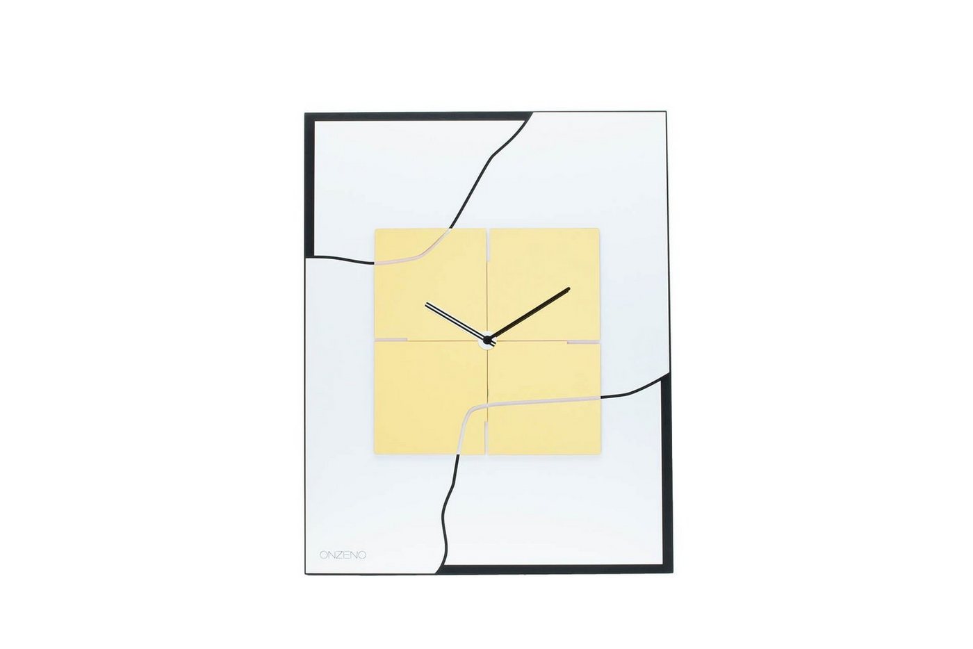 ONZENO Wanduhr THE GOLDEN MEAN. 40x50.5x0.8 cm (handgefertigte Design-Uhr) von ONZENO