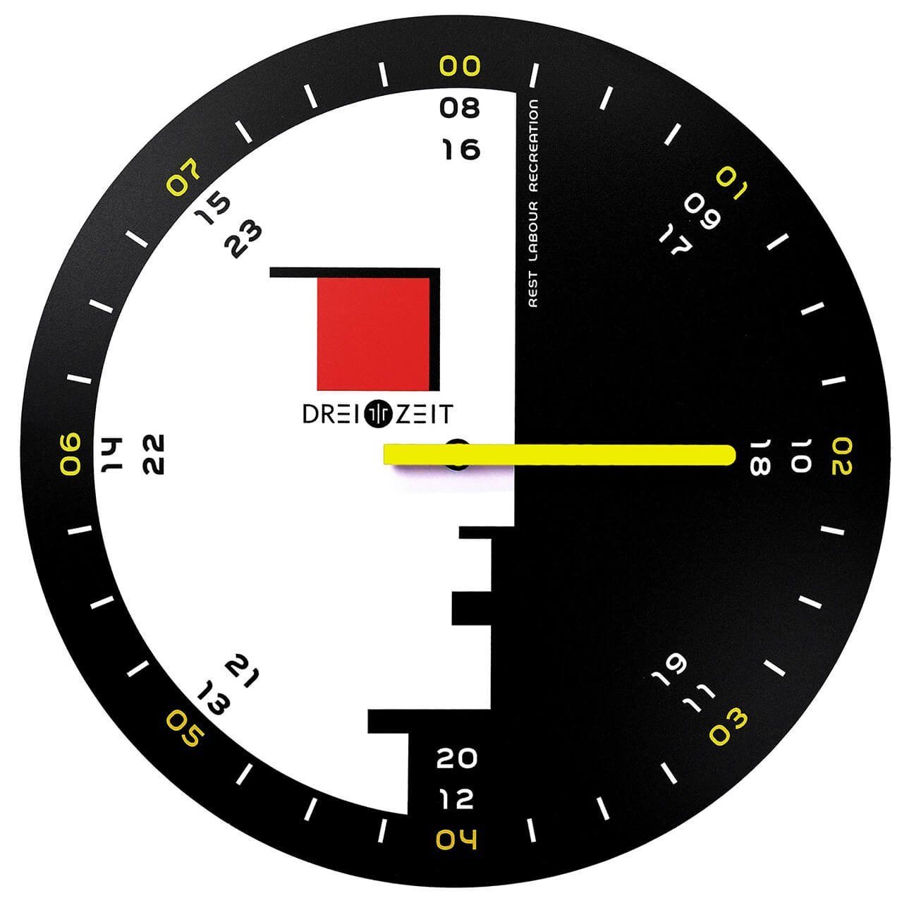 ONZENO Wanduhr THE MASKED. 35x35x3 cm (handgefertigte Design-Uhr) von ONZENO