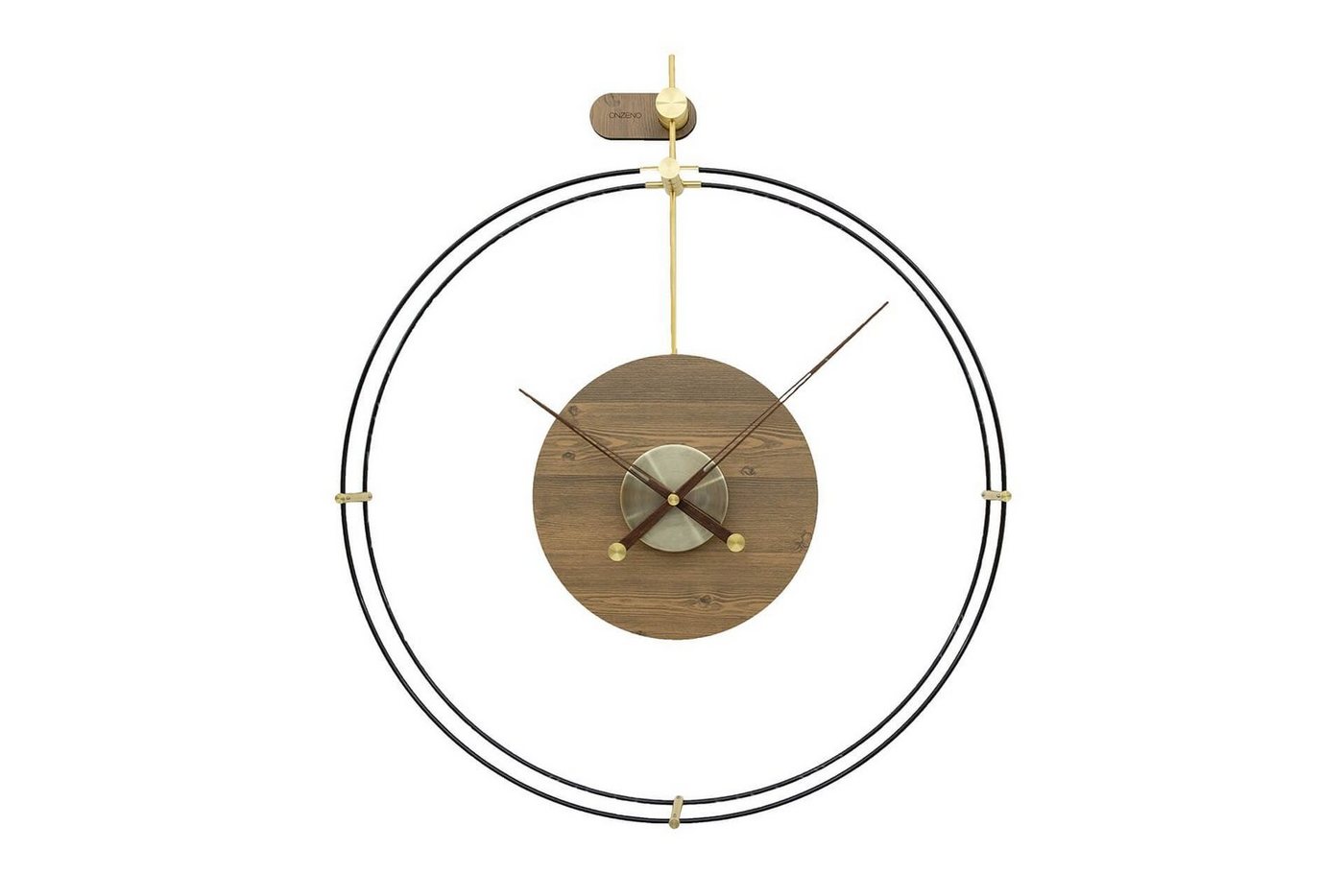 ONZENO Wanduhr THE MOON. 60x60x2.5 cm (handgefertigte Design-Uhr) von ONZENO
