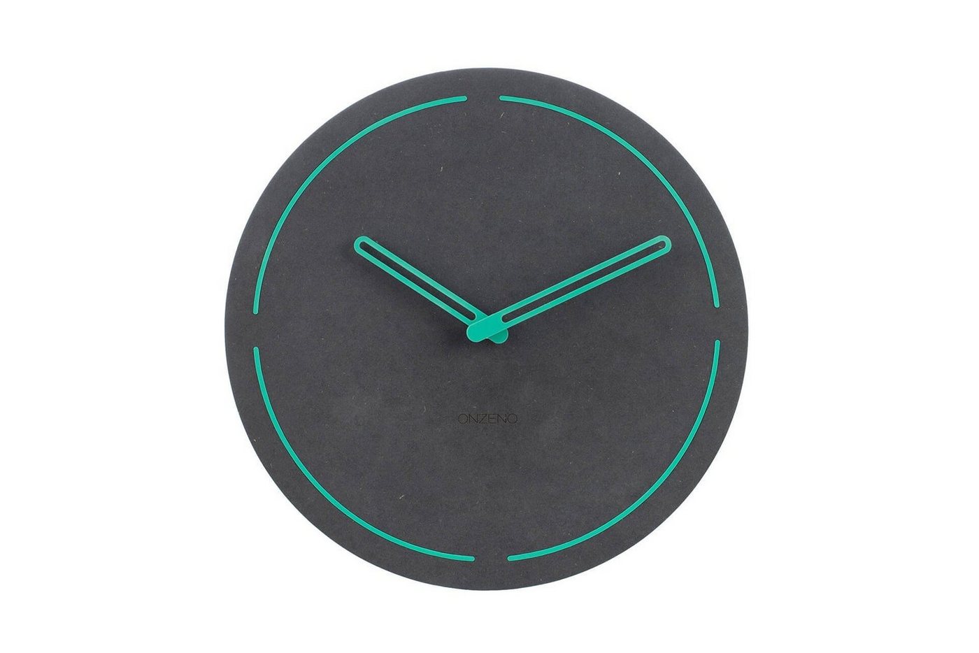ONZENO Wanduhr THE NEON. 26x26x0.5 cm (handgefertigte Design-Uhr) von ONZENO