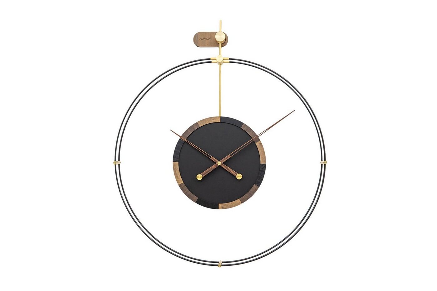 ONZENO Wanduhr THE ORBIT. 80x80x2.5 cm (handgefertigte Design-Uhr) von ONZENO
