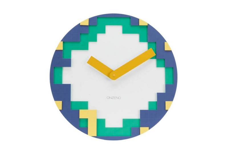 ONZENO Wanduhr THE PIXEL. 38x38x0.9 cm (handgefertigte Design-Uhr) von ONZENO
