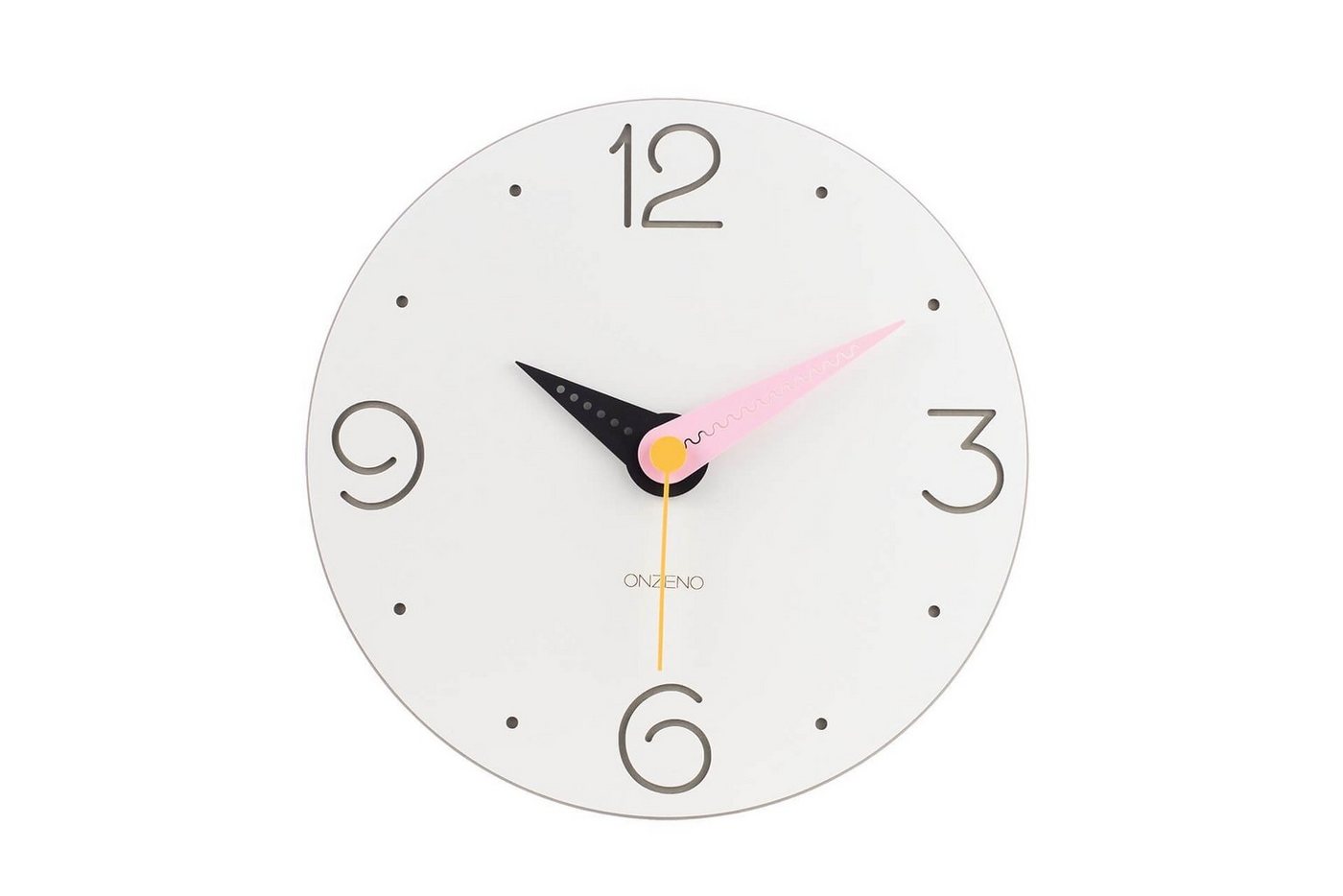 ONZENO Wanduhr THE ROLYPOLY 29x29x0.5 cm (handgefertigte Design-Uhr) von ONZENO