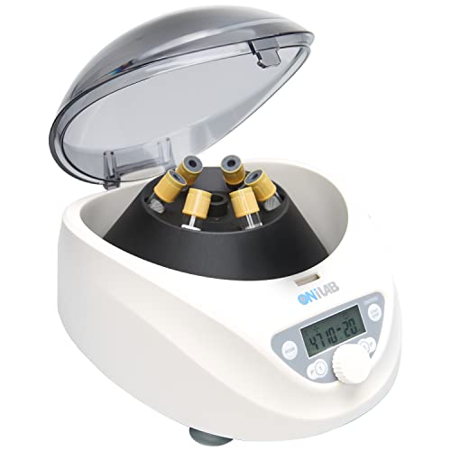 ONiLAB Labor PRP Tischzentrifuge 6x15 mL/10 mL/7ml/1.5-5 ml, 300-5000 rpm (Max. 2600 xg RCF), LCD Digital Desktop Lab Zentrifuge Timer 30 sec-99 min, zwei Schnellstartprogramme von ONiLAB