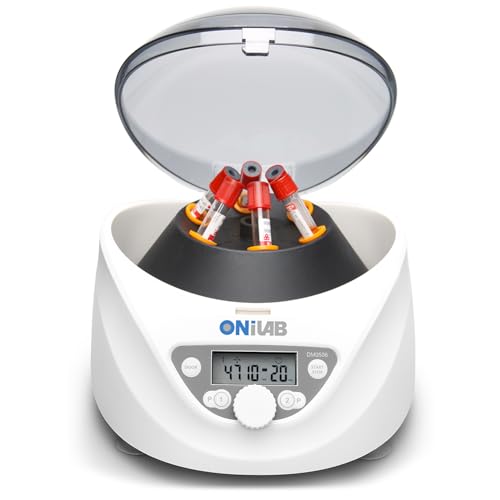 ONiLAB Labor PRP Tischzentrifuge 6x15mL/10mL/7ml/1.5-5ml, 300-5000rpm (Max. 2600xg RCF), LCD Digital Desktop Lab Zentrifuge Timer 30sec-99min, zwei Schnellstartprogramme von ONiLAB
