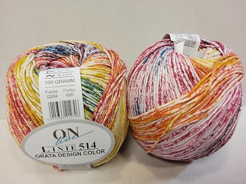 ONline Linie 514 Orata Design Color 204 - gelb/rot/pink/blau/braun von ONline Garne