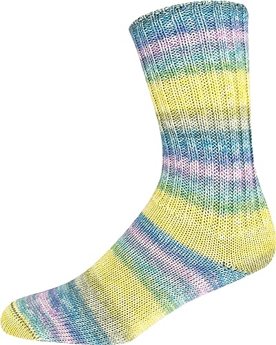 ONline Supersocke Sort. 348 Silk-Color 100g 2909 - gelb/hellblau von ONline Garne