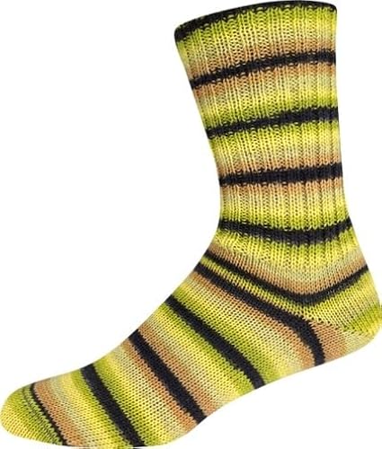 ONline Supersocke Sort. 356 Moonlight Color mit Aloe Vera und Jojoba-Öl 100g 2973 - gelb/beige/schwarz von ONline Garne