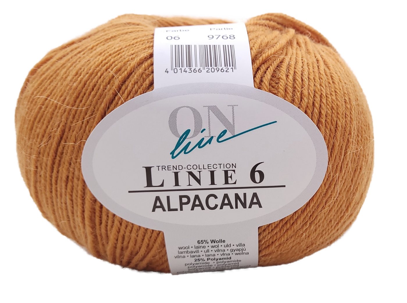 ONline Linie 6 Alpacana Wolle mit Alpakawolle zum Stricken Häkeln Häkelwolle, 200,00 m (50g Strickwolle, Strickgarn, Handstrickgarn mit Alpaca), mit Alpaka Wolle fein und Merino Wolle extrafein von ONline