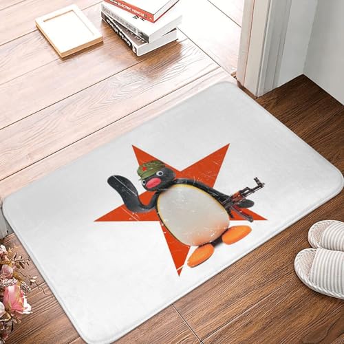 OOAHJEID Fußmatte Badteppich Teppich Comrade Pingu Noot Noot Motherfurs No Text Rutschfester Bodenmatten-Teppich von OOAHJEID