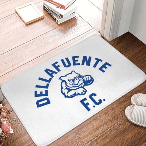 OOAHJEID Fußmatte Badteppich Teppich Dellafuente FC Logo Bulldog Blau Rutschfester Bodenmattenteppich von OOAHJEID