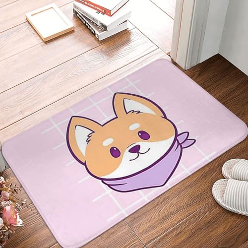 OOAHJEID Fußmatte Badteppich Teppich Gute Doggo Nikury Corgi rutschfeste Bodenmatte von OOAHJEID