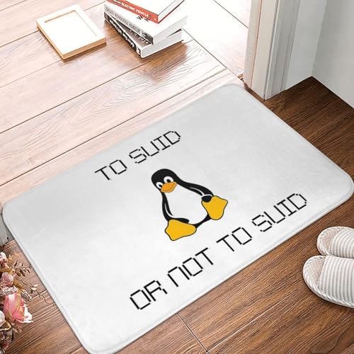 OOAHJEID Fußmatte Badteppich Teppich Linux Tux Penguin Unix Suid Anti-Rutsch-Bodenmatte saugfähige Matte Teppich von OOAHJEID