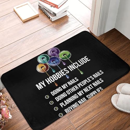 OOAHJEID Fußmatte Badteppich Teppich Meine Hobbys Machen Nägel lustige Nail Tech Geschenk Anti-Rutsch-Bodenmatte Teppich von OOAHJEID