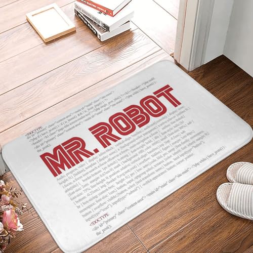 OOAHJEID Fußmatte Badteppich Teppich Mr Robot Code rutschfeste Bodenmatte Strapazierfähiger Teppich von OOAHJEID