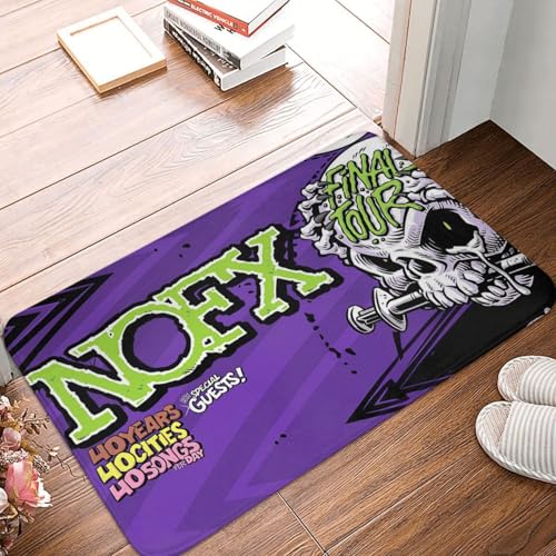 OOAHJEID Fußmatte Badteppich Teppich NOFX Band Final Tour Skull Anti-Rutsch-Bodenmatte Kissen Teppich von OOAHJEID