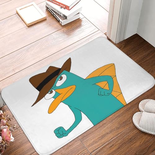 OOAHJEID Fußmatte Badteppich Teppich Perry das Schnabeltier rutschfeste Bodenmatte von OOAHJEID