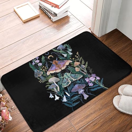 OOAHJEID Fußmatte Badteppich Teppich Sphinx Moth Mushroom rutschfeste Bodenmatte Staubdichter Teppich von OOAHJEID