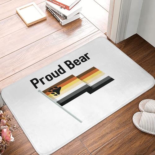 OOAHJEID Fußmatte Badteppich Teppich Stolze Gay Bear Pride Flag LGBT rutschfeste Bodenmatte Teppich von OOAHJEID