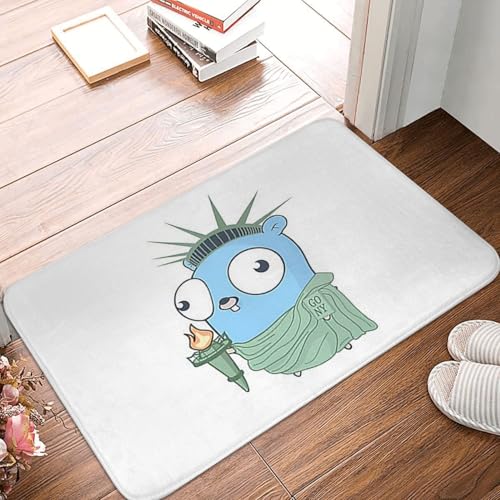 OOAHJEID Fußmatte Badteppich Teppich The Go Gopher Golang Statue of Liberty Rutschfester Bodenmattenteppich OOAHJEID Fußmatte Badteppich Teppich The Go Gopher Golang Statue of Liberty Rutschfester Bodenmattenteppich von OOAHJEID